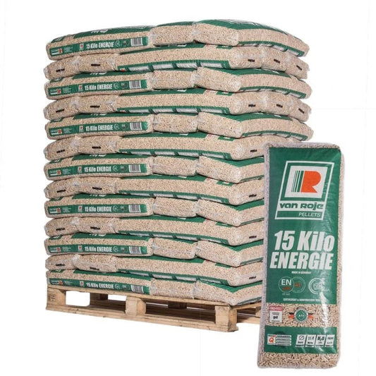 Pellets Van Roje ENplus A1 – Palé de 65 Sacos de 15 kg - Pellets de madera