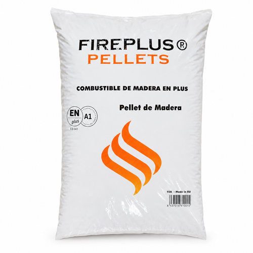 Saco de pellet de madera ENplus A1 Fireplus 15 kg - Biomasa ecológica certificada